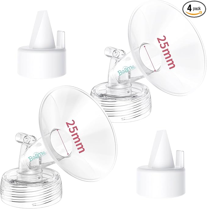 Electric Breast Pump Parts Compatible with Spectra S1/S2/9 Plus, 2Pcs Duckbill Valves and 2Pcs 25mm Flange (Not Original Spectra Accessories)