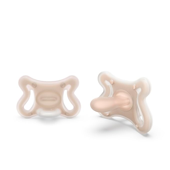 Suavinex Zero Zero Silicone Baby Pacifier w/SX Pro Physiological Pacifier Nipple (0-6M), 2Pk, Light