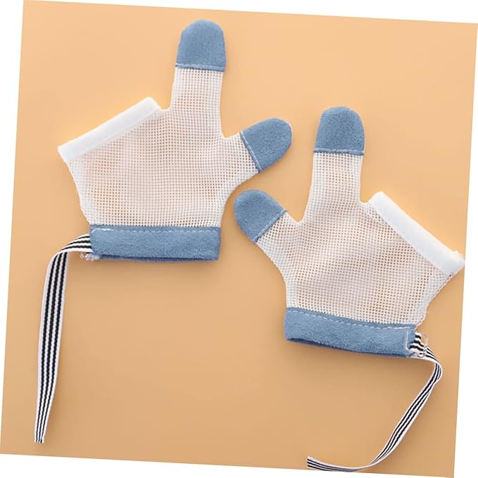 Milisten Teething Gloves Half Finger Nylon Scratch Mittens for Stop Thumb Soft Breathable Outdoor Gloves