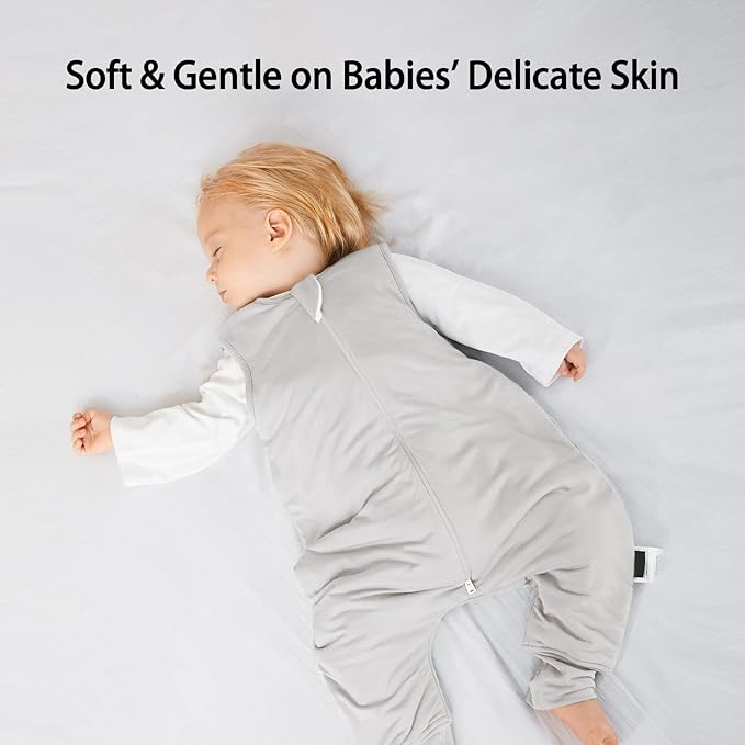 BubblePanda Rayon Made from Bamboo Toddler Sleep Sack with Feet 6-12 Months 0.5 Tog Ultra Soft Toddler Sleeping Sack Baby Sleep Bag Walker Wearable Blanket with Legs 2-Way Zipper Lightweight