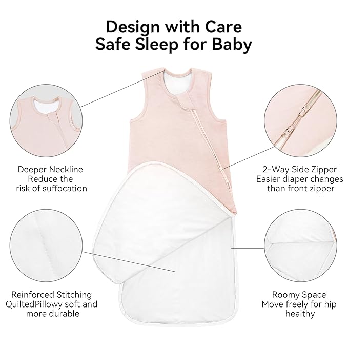 BubblePanda Rayon Made from Bamboo Sleep Sack 18-24 Months 0.5 Tog Soft Lightweight Toddler Sleep Sack 2t for Babies 2-Way Zipper Wearable Blanket Baby 18 Months