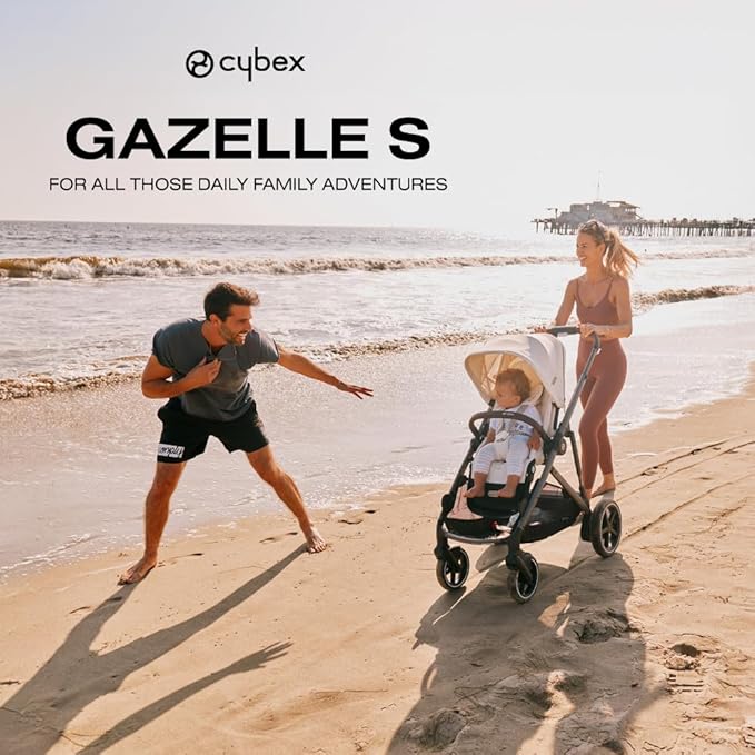 Cybex Gazelle S Stroller Modular Double Stroller for Infant and Toddler Includes Detachable Shopping Basket Over 20+ Configurations Folds Flat for Easy Storage Ocean Blue 28.4 pounds 1.0 Count