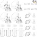 4packs 18mm Full Breast Replacement Pump Parts for Spectra S1 S2 9 Plus Synergy Gold Include 13mm Flange,Valve,Backflow Protector,Tube,Bottle,Caps, Fit for Motif Luna Cimilre Ameda MYA Pump