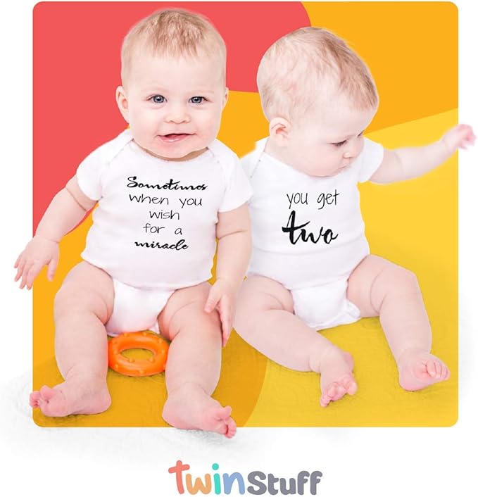 White & Grey Cotton Twin Rompers – Unisex Newborn Outfits for Boys & Girls – Soft, Comfy, Washable, 0-3, 3-6 Months