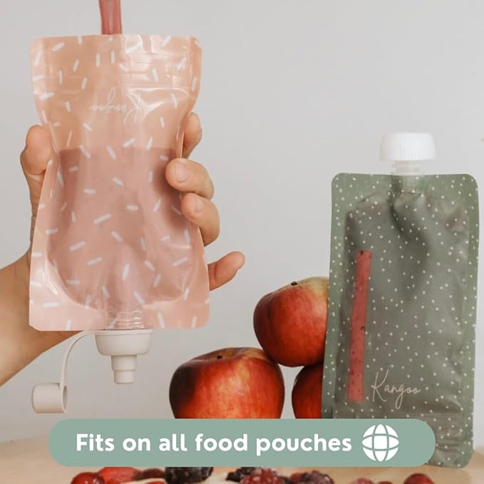 Anti-Spill Spouts Food Pouches x2 | Flow Control Valve | Prevent Spills | Protect Mouth | softsip Food Pouch Tops | Squeeze Pouch | Baby Led Weaning | Toddler Snacks | Baby Food Pouch Topper No Spill