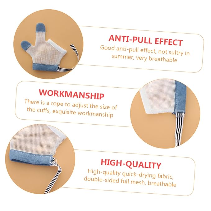 Teething Gloves Breathable Half-Finger Mitten for Anti-Scratch Comfortable Design Easy to Clean for Teething Relief