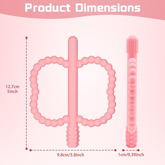 2 Pack Baby Silicone Teething Toys, Teething Sticks for Babies,Silicone teether Tubes for Baby Girl,BPA Free, Soothe Gums for 0-6 3-12 18-36 Months, Newborn Infants Toddler Sensory Chew Toys