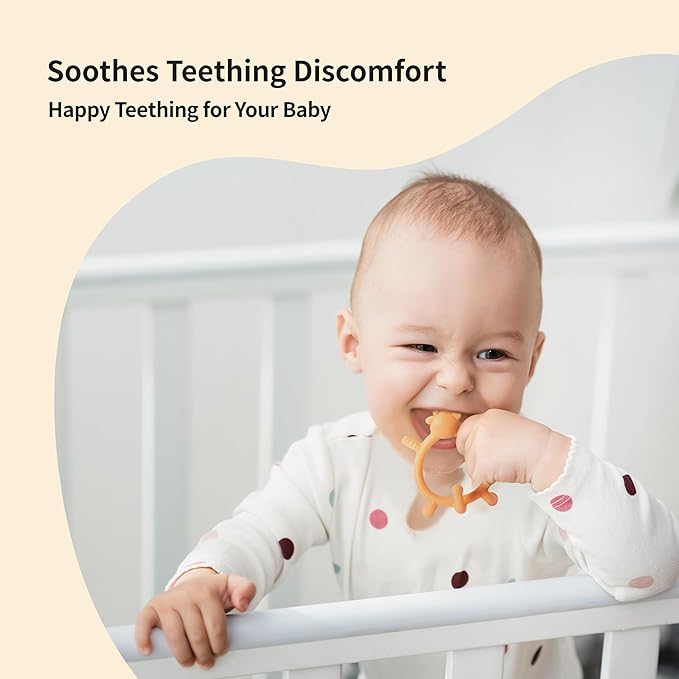 Pigeon Silicone Baby Teether – Multi-Textured Teething Relief Toys, Lightweight & Easy to Grasp, 3+ Months (Pink Rabbit, 1 Count)