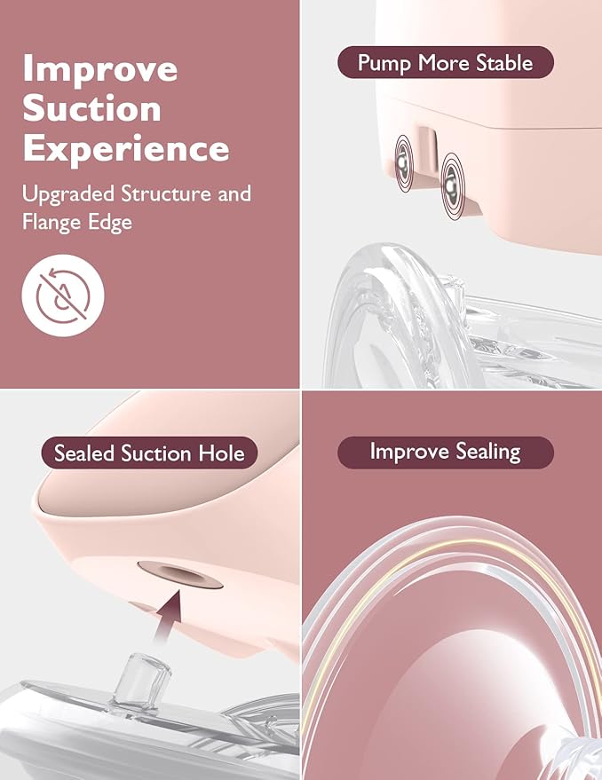 Momcozy S9 Pro Upgraded Wearable Breast Pump, Hands-Free Design with Extended Battery Life & LED Display, Double Electric Portable Pump with 2 Modes & 9 Levels, 24mm, 1-Pack, Pink