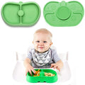 Nummy BOWL - Pure Silicone Bowl with Hidden Suction Cup for Babies and Toddlers | BPA and Phthalate Free | Microwave and Dishwasher Safe | Great Baby Gift (Green, Core Collection)