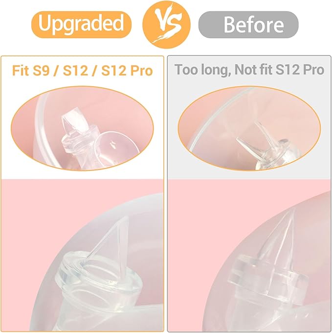 6 Pack Silicone Duckbill Valve Compatible with S9 / S12 / S9Pro / S12Pro Wearable Breast Pump, Electric Breast Pump Parts Accessories