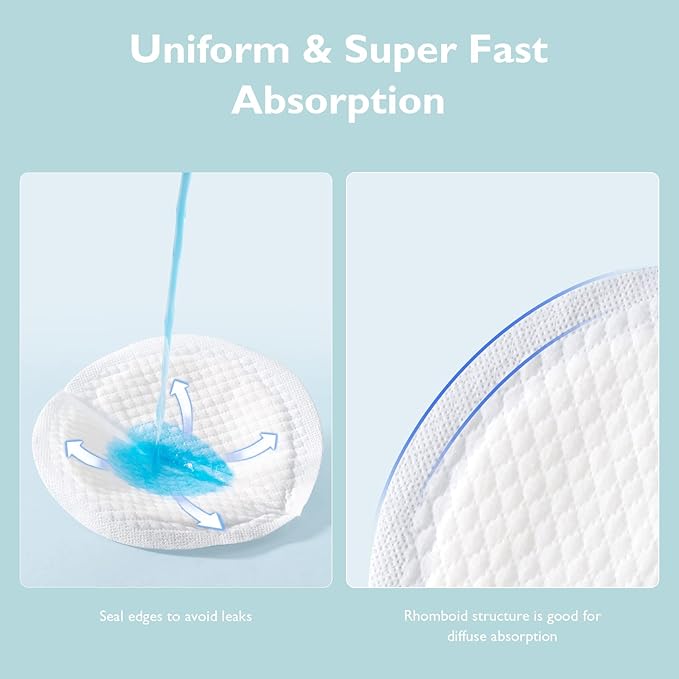 Momcozy Ultra-Thin Disposable Nursing Pads, Ultra-Absorbent and Breathable Portable Breast Pads, Make The Breasts Light and Unburdened, with Reinforced Adhesive, Individually Packaged (200 Count)