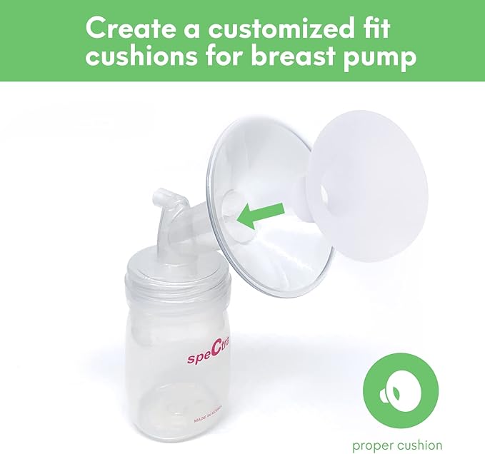 Mompmuri Breast Pump Cushion – M | Breast Pump Accessory, Sizing Insert for Flange Shields | Elastic Nipple Flange Inserts | Silicone Lacteck Flange | Compatible with Flange Sizes 24-26mm (2 pc)