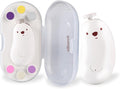 Baby Nail File Electric, Gentle Rechargeable Nail Trimmer, Baby Nail Clippers Grooming Kit Manicure Set for Infant Toddler or Adults, 6 Grinding Head Replacement Pads White