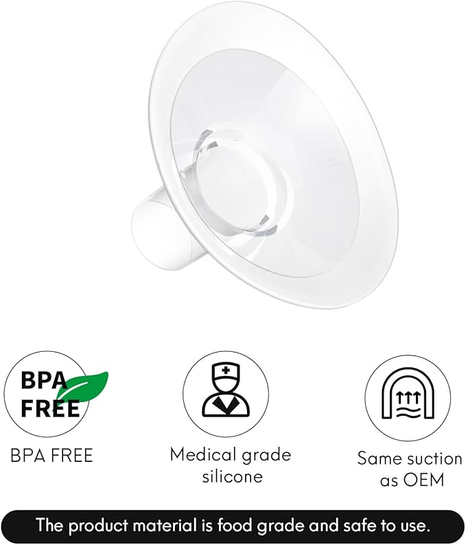 2 Count of 16mm Breast Pump Flanges Compatible with Medela/Lansinoh ComfortFit, Replace Medela PersonalFit Breast Shields, Accessories for Pump in Style Symphony Swing Harmony Freestyle Pump Parts