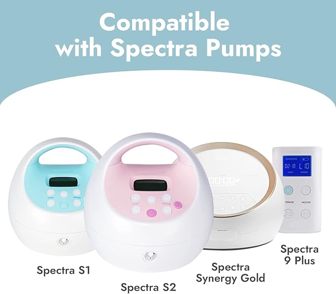 [8-Count] Papablic Duckbill Valves and Silicone Membrane Compatible with Spectra S1, S2 and 9 Plus Breastpumps, Not Original Spectra Pump Parts, BPA/DEHP Free, Pink