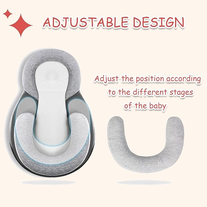 Baby Wedge Pillow - Acid Reflux Pillow, Multi-Purpose Feeding Pillow, Reflux Pillow for Baby to Reduce Spit-Up & Digestive Discomfort
