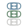 Dr. Brown's Narrow Baby Bottle Handles, 100% Silicone, Easy Grip Removable Handles for Bottle to Sippy Cup Transition, Blue/Gray/Green, 3-Pack, 4m+