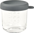 BEABA 8 oz Glass Baby Food Jars with Soft Silicone Air Tight Lids, Glass Storage Containers with Lids, Microwave and Freezer Safe Containers, Mineral
