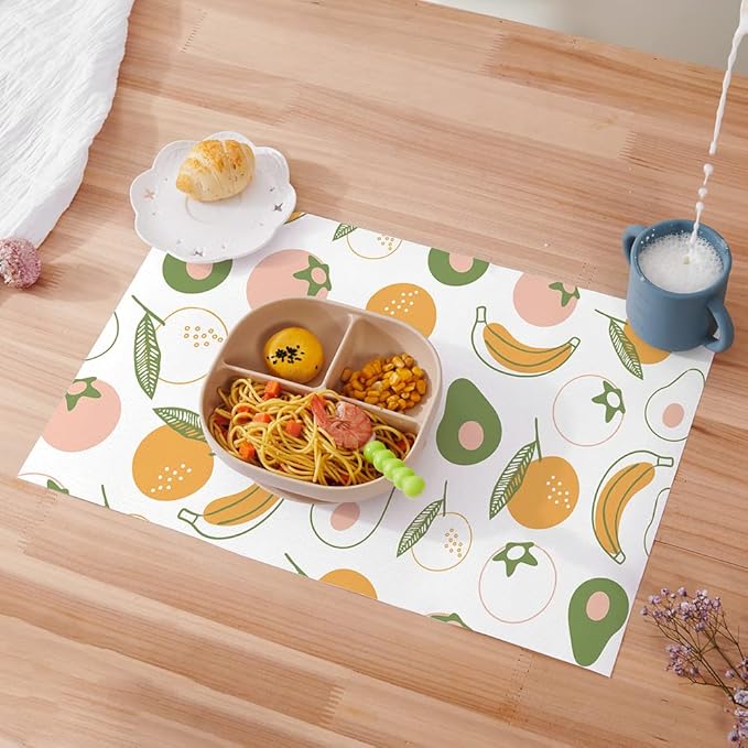 SUNVENO Disposable Baby Placemats – 20 Individually Wrapped Table Mats for Toddlers, Stick-On, Waterproof & BPA-Free – Great for Home, Restaurants, Travel & On-The-Go 18.7” X 12.5”