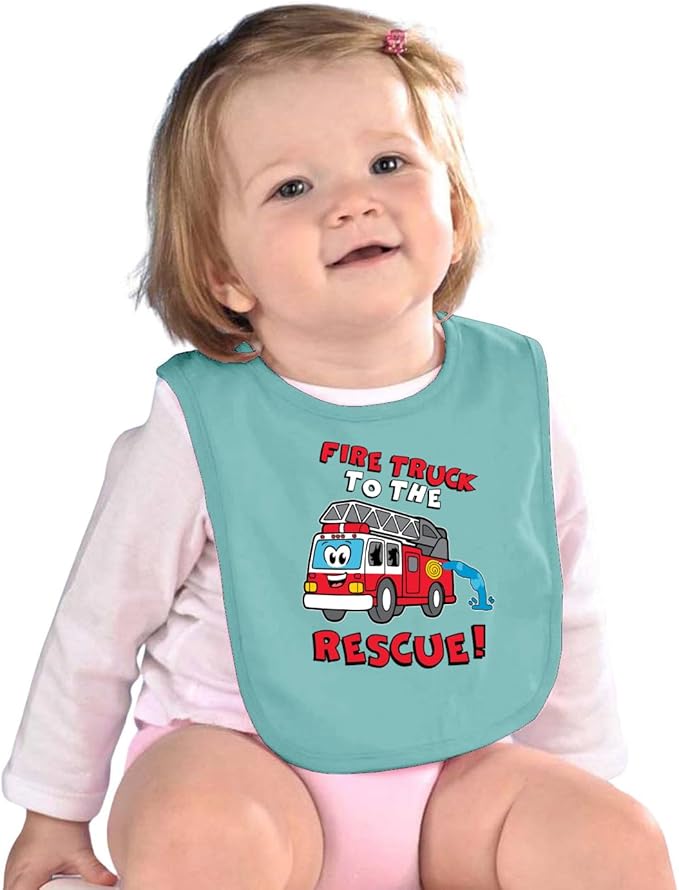 Wild Bobby Fire Truck to the Rescue Funny Cute Humor Infant Premium Jersey Baby Bib