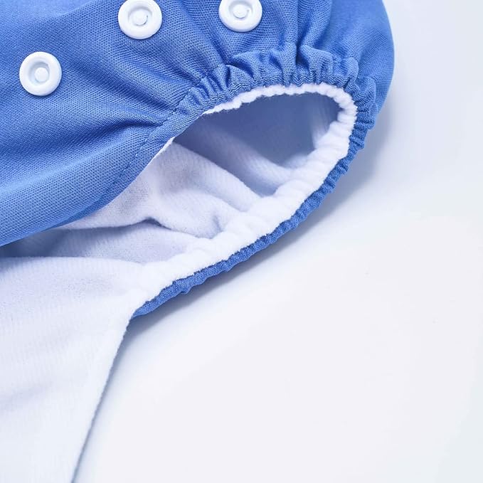 HappyFlute 4 Sets Newborn Baby Cloth Pocket Diapers One Size Adjustable Reusable for Baby Boys and Girls(No Inserts,Yellow)