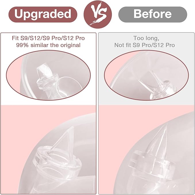 8PCS Silicone Duckbill Valve & 4PCS Silicone Diaphragm Compatible with Momcozy S12 Pro/S9 Pro/S12/S9 Breastpump, momcozy Breast Pump Replacement Parts Breastfeeding Essentials Pumping Kit for Moms
