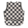Twinkle Short Sleeve Apron Baby & Toddler Bib – Waterproof, Mess-Proof Bibs for Eating & Feeding, Machine Washable, Perfect Holiday Gift (Black Checkers, 6–24M)