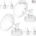 4PCS 19mm Breast Pump Flanges, Duckbill Valves Compatible with Spectra S1/S2/9Plus/Synergy Gold, Motif Luna, Wide-Mouth Bottle Fit, Breast Pump Accessories