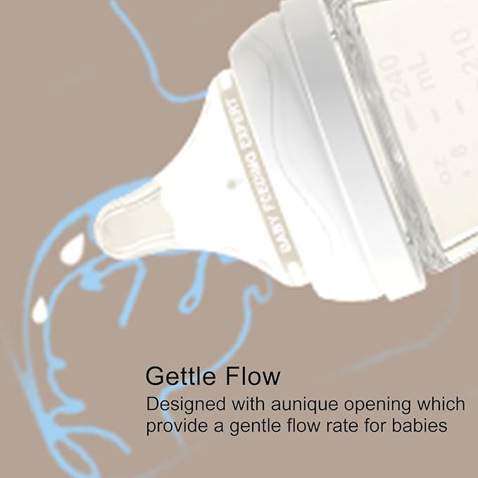 Natural Glass Baby Bottles Gentle & Extra Slow Flow, Newborn Breastfeeding Bottle with Anti Colic Nipple for 0 Months Babies, 3 Packs (White (3 Ounce), 1 Count (Pack of 3))