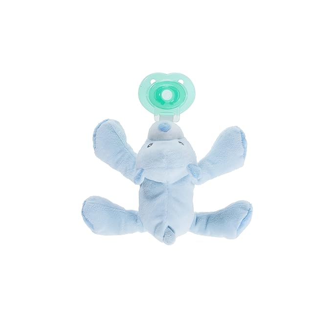 Nookums Paci-Plushies Shakies - Pacifier Holder with Built in Rattle (2 in 1)- Adapts to Name Brand Pacifiers, Suitable for All Ages, Plush Toy Includes Detachable Pacifier (Bentley The Bear)