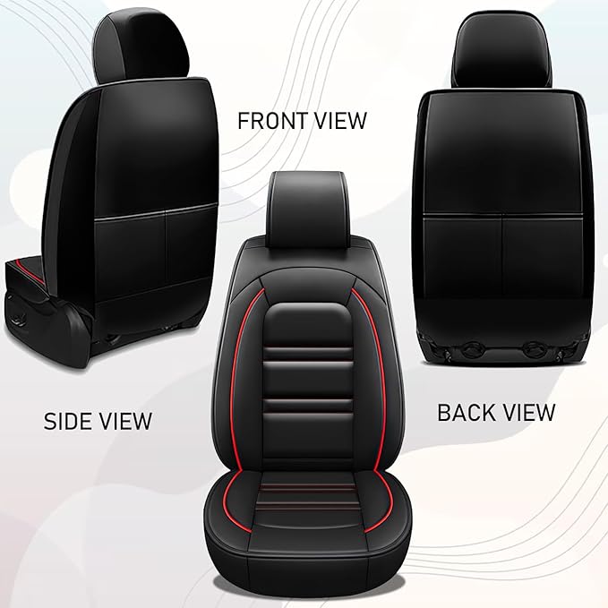 Seat Cover for Nissan Car sentra 2000-2025 | Car Seat Covers Front Seats, Waterproof Seat Protectors, Automotive Front Seat Covers (Front Seat, Black&Red Line)