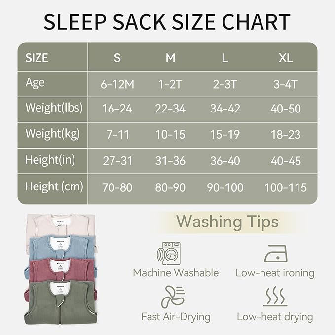 Rayon Made from Bamboo Toddler Sleep Sack with Feet 3t-4t 1.0 Tog Breathable Sleep Sack 36-48 Months Ultra Soft Baby Wearable Blanket with Legs Unisex Sleeping Bag with 2-Way Zipper