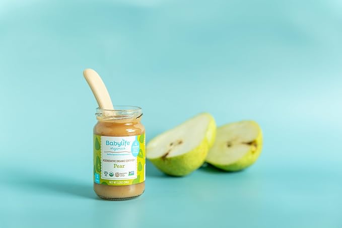 Babylife Organics Stage 1 – Heavy Metal Safe, Organic Baby Food - Pear, 3.2 Ounce Jar (12 Pack)
