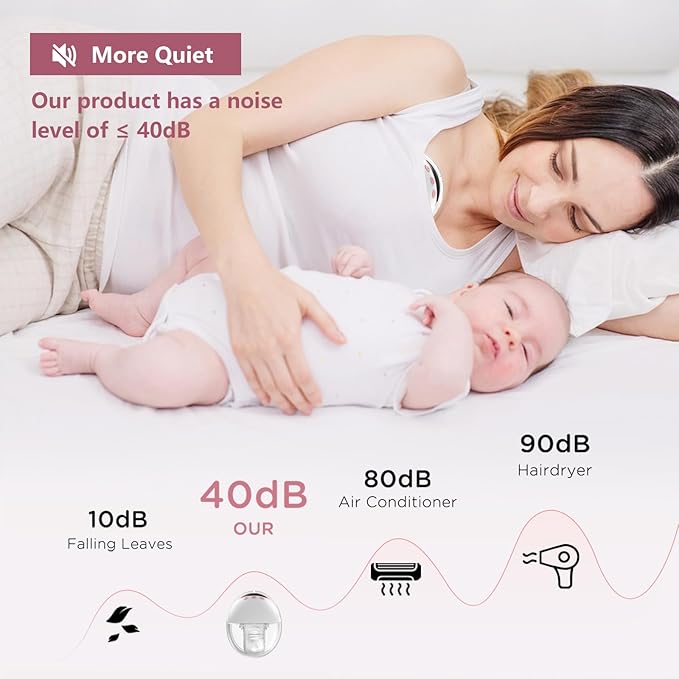 Wearable Electric Breast Pump, Hands-Free Breastfeeding Pump with 4 Modes & 12 Levels, Anti-Backflow, LED Display, 10 Breastmilk Storage Bags