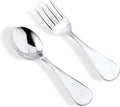 Sterling Silver Baby Spoon Fork Set Personalized Engravable | Complete with Gift Box | Keepsake Gift for Baby | Made in Italy