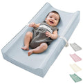 Vegan Leather Waterproof Baby Changing Pad - Wipeable, Extra Thick & Portable & Non-Slip Diaper Mat for Dresser, Crib, Travel | Soft & Safe (Blue)