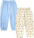 MYGBCPJS Baby Boys Girls Cotton Linen Trousers Kids Casual Ankle Pants Loose Long Bloomers