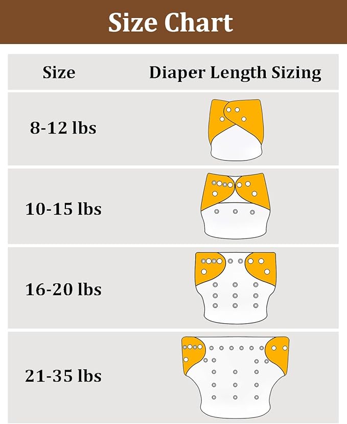 babygoal Reusable Charcoal Cloth Diapers with Double Gussets, 6 Pack Washable Baby Pocket Diapers with 6pcs Charcoal Inserts and Wet Dry Bag(Solid Color)