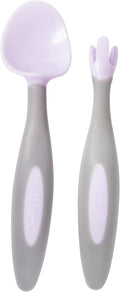 b.box Toddler Cutlery Set – Patented FLORK Flower Fork & Easy-Grip Spoon with Travel Case. BPA-Free, Dishwasher Safe. Designed by Occupational Therapists. Ages 9M+ (Boysenberry)