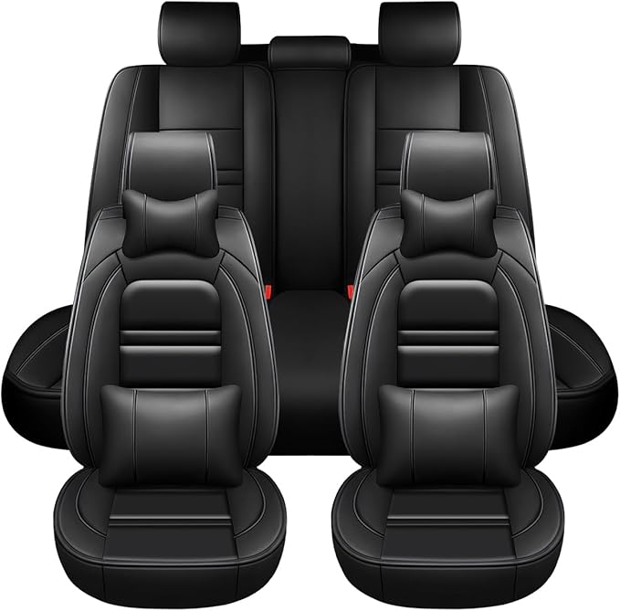 Car Seat Covers for Chevy Colorado 2004-2025 | 5-Seats Seat Covers, Waterproof Seat Protectors, Automotive Seat Covers (Full Set with Pillow,Black)