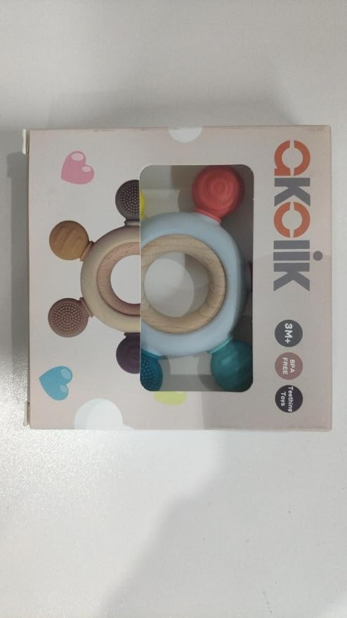 akolik Baby Teething Toys, Teething Relief Toy, BPA Free Baby Chew Toys Infant Toys Newborn Accessories, Teethers for Babies 0-3-6-9-12 Months Old Boys Girls