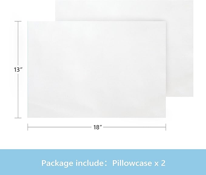 TILLYOU Toddler Pillowcase 2 Pack with Zipper,Silky Soft Microfiber 13" x 18" Kids Travel Pillow Cases,White
