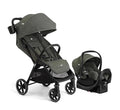 Joie Nutmeg and Rue Travel System – Travel Friendly Compact Stroller with Automatic Fold, Lightweight Car Seat & Anti-Rebound Base (Evergreen)