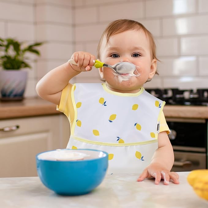 Soarwg Kids Baby Bibs, 5 Pack Waterproof Bibs for Unisex Boys Girls, Essential Must Have for Babies Eating, Feeding