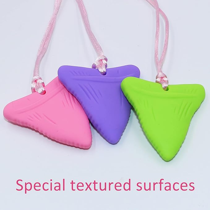 Sensory Chew Necklace for Autistic Children Girls, 6 Pack Silicone Oral Motor Aids Chew Toys for Kids Sensory Need- Reduces Chewing Fidgeting for Children Adults Chewer