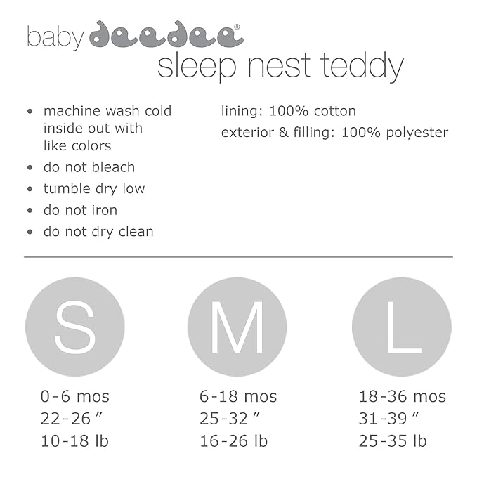 baby deedee Sleep nest Teddy Baby Sleeping Bag Sack for Boys and Girls Infants and Newborns, Soft Blue, Small (0-6 Month)