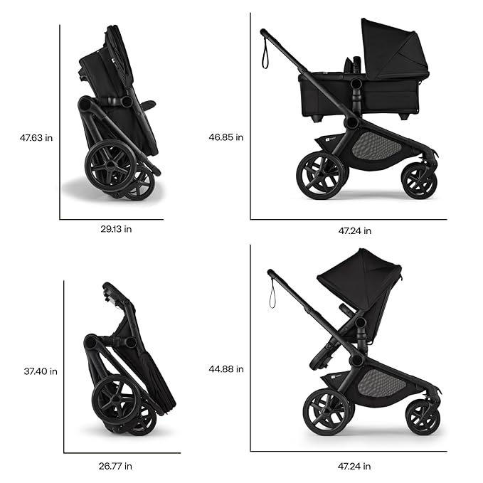 Bugaboo Kangaroo All-Terrain Single-to-Double Tandem Stroller for Infant and Toddler, for Up to Three Kids, XL Wheels, One-Hand Operation, Large Bassinet, XL Underseat Storage (Desert Taupe)