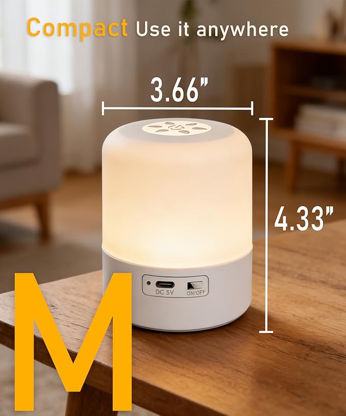 Portable Baby Night Light, Dimmable and 3 Light Color Touch Nursery Lamp, Soft Eye Caring, Rechargeable Cordless LED Night Light for Kids Adults