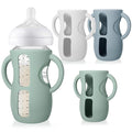 Juome Silicone Sleeves with Handles for Avent Natural Glass Baby Bottle - 3 Pack Anti Breakage Baby Bottles Holder, Compatible with Philips Avent Anti Colic Baby Bottles 8 oz